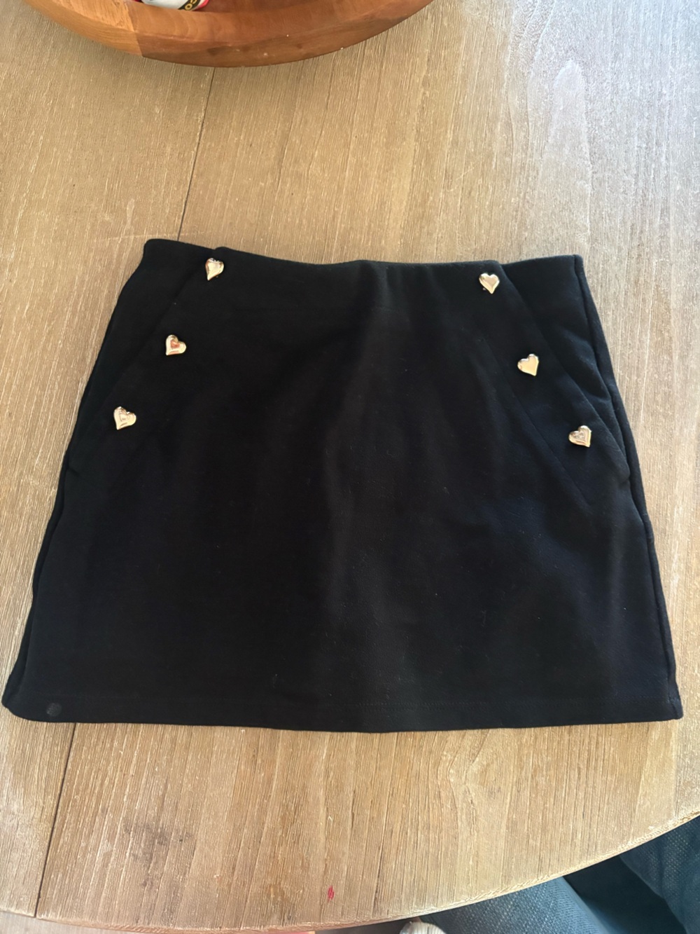 Old Navy Black Skort with Gold Heart Studs
